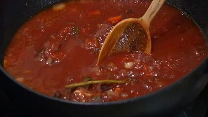 паста с рагу из утки