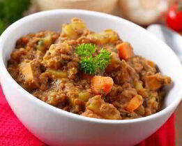 Пряное рагу из чечевицы