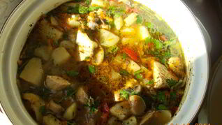 Рагу с мясом, грибами и овощами