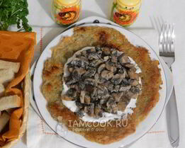 Решти из картофеля с грибным рагу