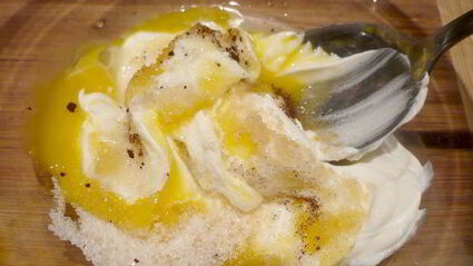 шоколадные равиоли с вишневым рагу