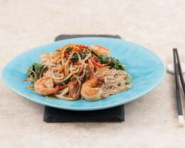 Рисовая лапша харусаме с креветками