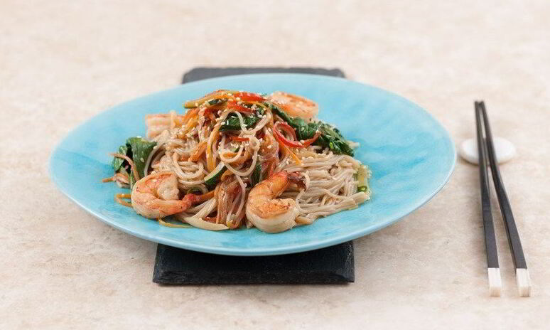 Рецепт рисовая лапша харусаме с креветками