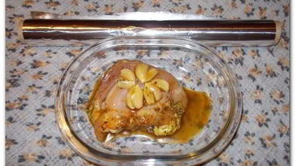 рисовая лапша с курицей в медово-чесночном соусе