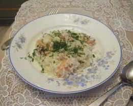 Изысканное ризотто с лососем