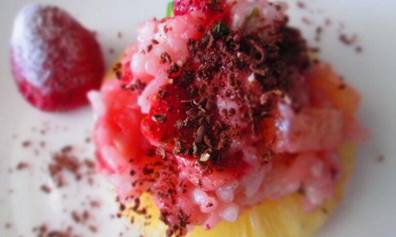 Рецепт клубнично-яблочное ризотто с ананасом