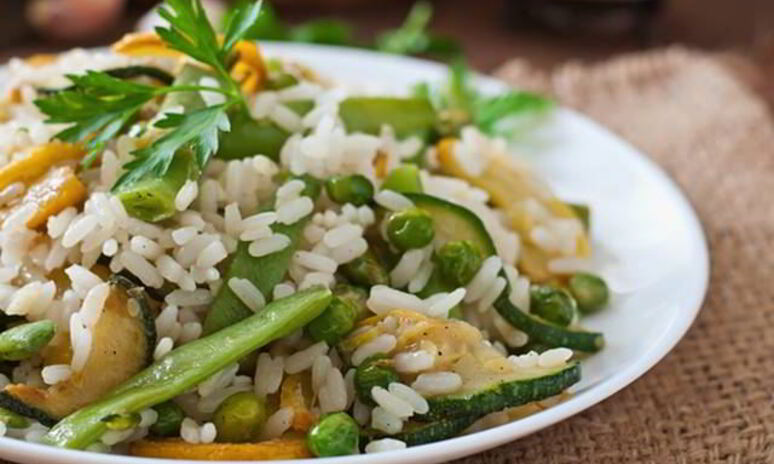 Рецепт овощное ризотто с козьим сыром