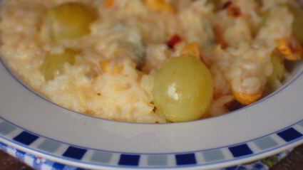 ризотто с горгонзолой и виноградом