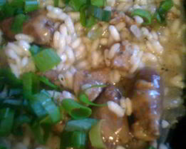 Ризотто с куриными сердечками