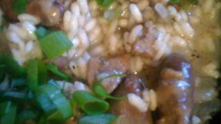 Ризотто с куриными сердечками