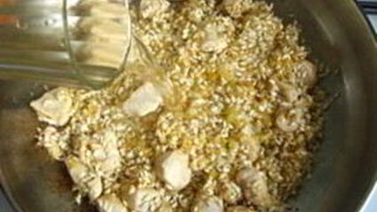 ризотто с курицей и грибами