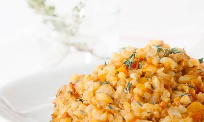 Рецепт ризотто с помидорами и свежим тунцом