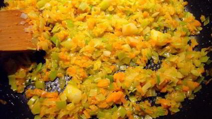 ризотто с шампиньонами и овощами