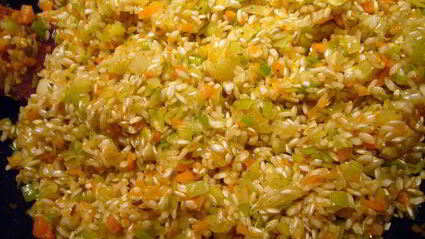 ризотто с шампиньонами и овощами