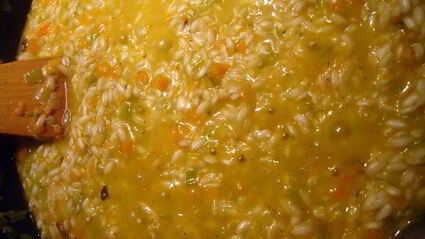 ризотто с шампиньонами и овощами