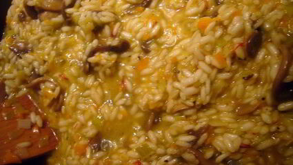 ризотто с шампиньонами и овощами