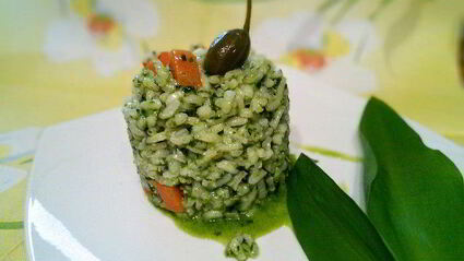 ризотто с соусом из черемши