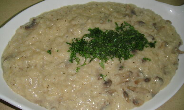 Рецепт ризотто с сыром и грибами