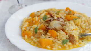 Ризотто с тыквой и белыми грибами