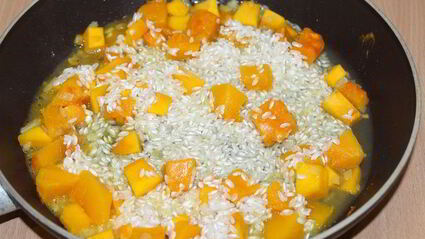 ризотто с тыквой и белыми грибами