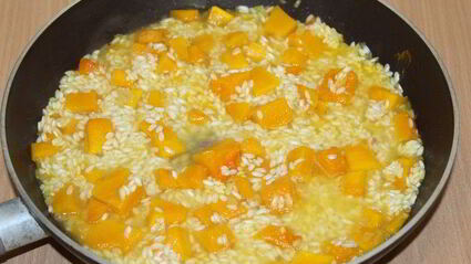 ризотто с тыквой и белыми грибами