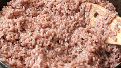 ризотто со свеклой и горгонзолой