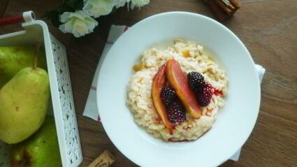 сладкое ризотто с томлеными фруктами