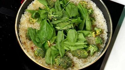 зеленое ризотто