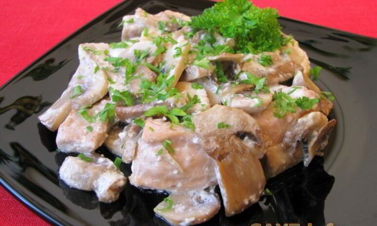 Рецепт горбуша, жаренная с грибами