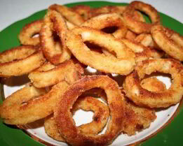 Кальмары кольцами в пивном кляре