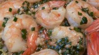 Королевские креветки скампи с чесноком