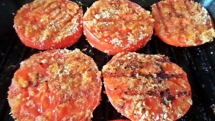 лосось в сливках и помидоры-гриль