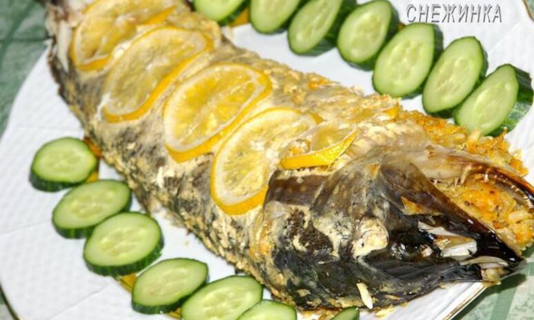 Рецепт щука фаршированная, запеченная в фольге
