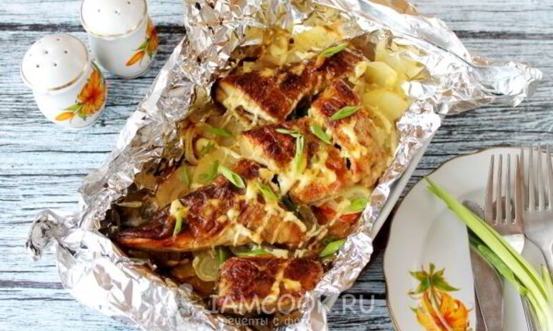 Рецепт щука с картофелем и майонезом в духовке