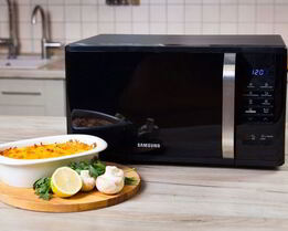 Семга с сыром и грибами в микроволновке Samsung