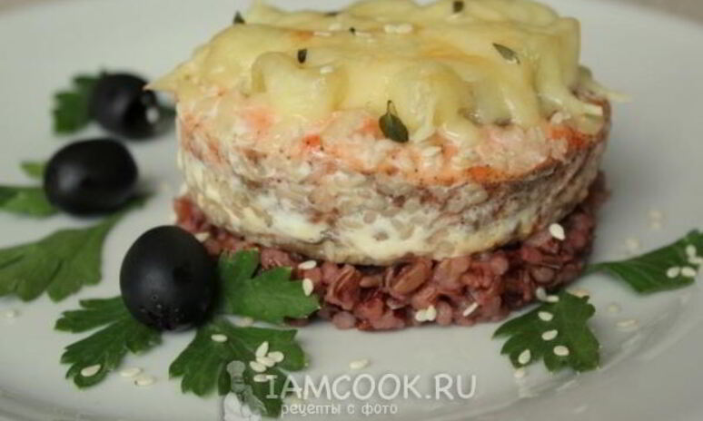 Рецепт семга запеченная с ананасом и сыром