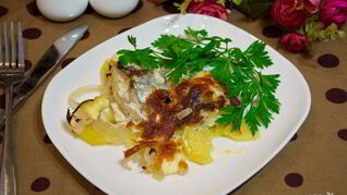 Скумбрия кусочками в духовке