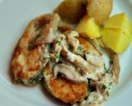 Тилапия жаренная с вешенками