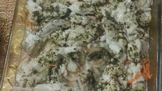 Треска на мацони с овощами в духовке