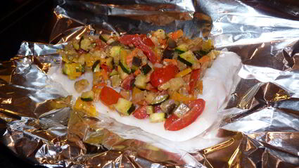треска с овощами в фольге