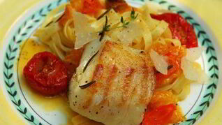 Треска, запеченная с тальятелли