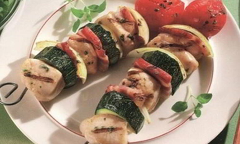 Рецепт куриный шашлык с цуккини и луком