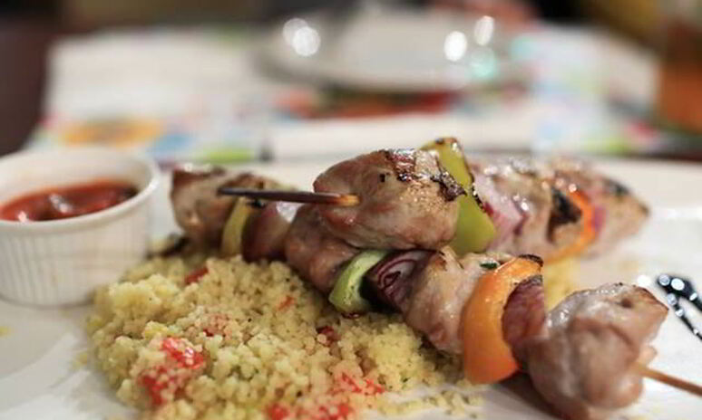 Рецепт шашлычки из барашка с кускусом и овощами