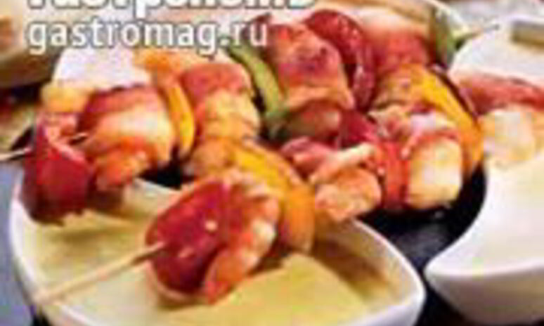 Рецепт шашлычки из креветок