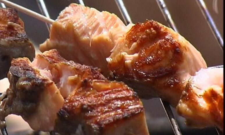 Рецепт шашлычки из семги