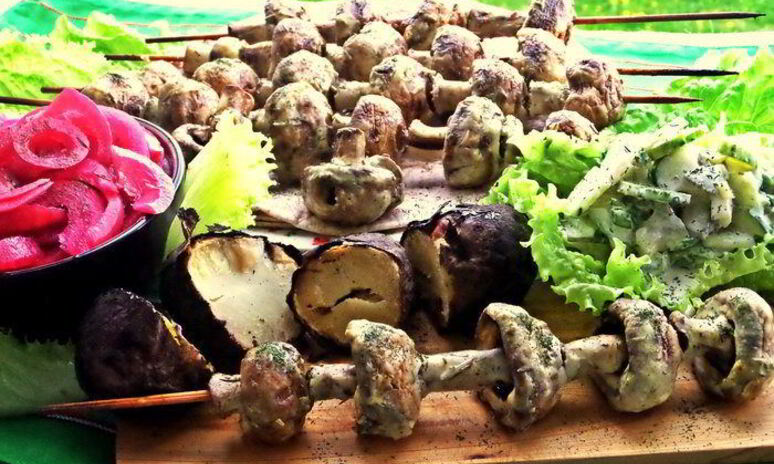 Рецепт шашлык грибы в сметане