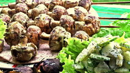 шашлык грибы в сметане