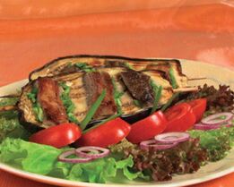 Шашлык из баранины в баклажанах