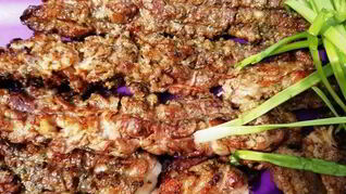 Шашлык из бекона мраморной говядины