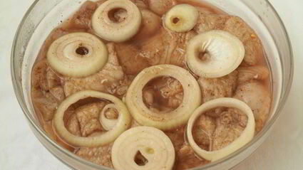 шашлык из индейки маринованной в малиновом уксусе